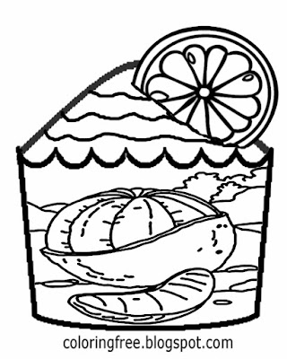 Awesome fairy cake frosting orange juice fruit cupcake coloring pages for teens cooking printables