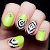 Hugs for Emily - Neon Blocked Ikat Nail Art