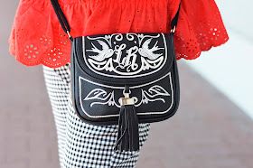 Lidia Kalita, leader bag, red blouse, blogerka inspiruje na lato, summer look 