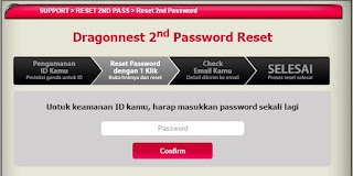 Cara Ganti dan Reset 2nd (Second) Password DragonNest Melalui Website