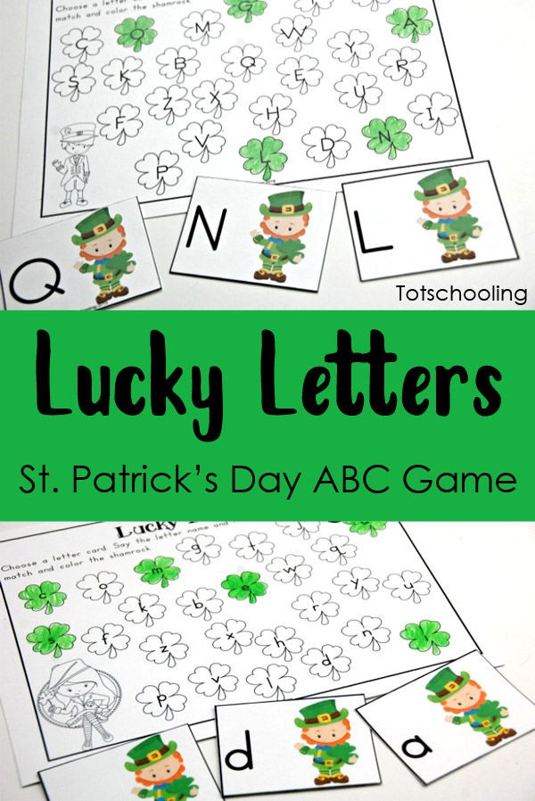 Lucky Letters St Patrick S Day Abc Game Totschooling Toddler Preschool Kindergarten Educational Printables