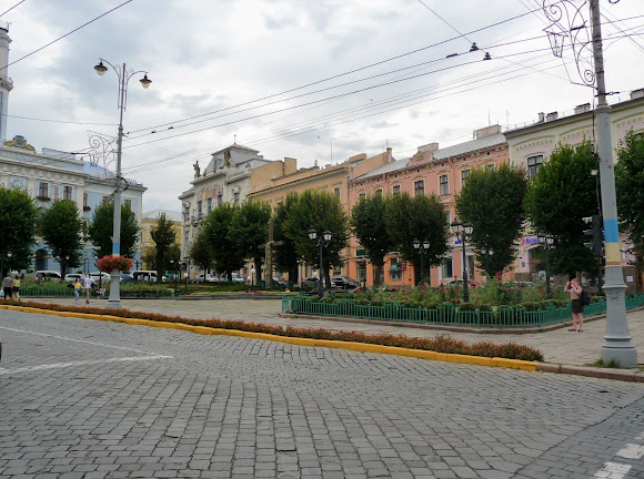 Чернівці. Центральна площа. Клумба