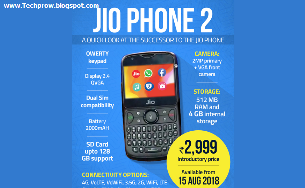 Reliance launches  high-end jiophone 2 at rs 2,999
