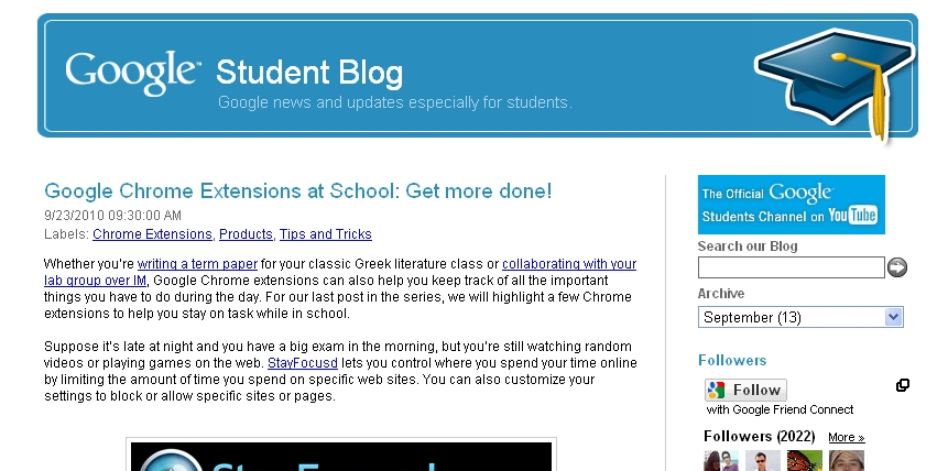 google blogspot. Google Student Blog: