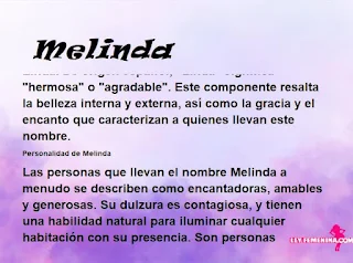 ▷ Significado del nombre Melinda