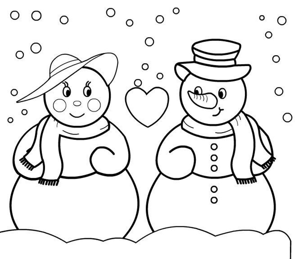 Download Coloring Pages: Christmas Snowman Coloring Pages Free and Printable