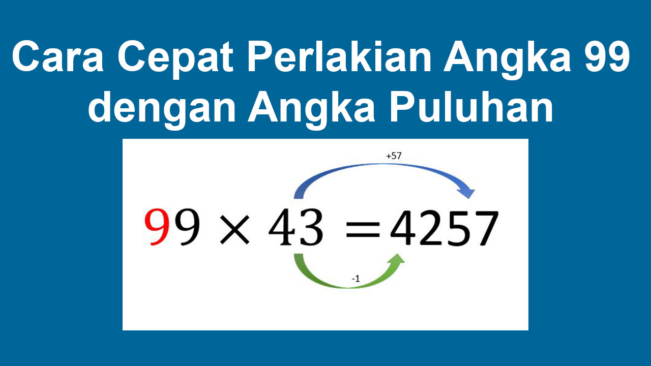 Cara Cepat Perkalian Angka 99 dengan Angka Puluhan