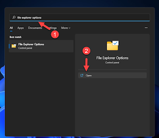 membuka file explorer options