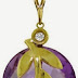 14k Solid Gold 18" Necklace with Amethyst Pendant