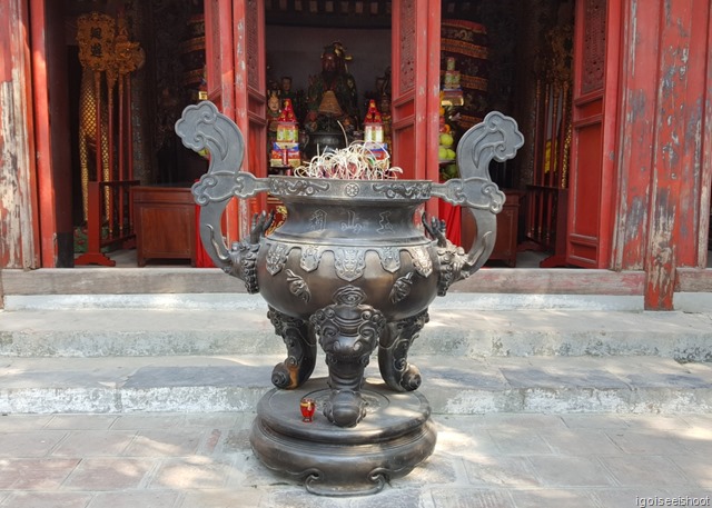 Ngoc Son Temple on Hoan Kiem Lake.