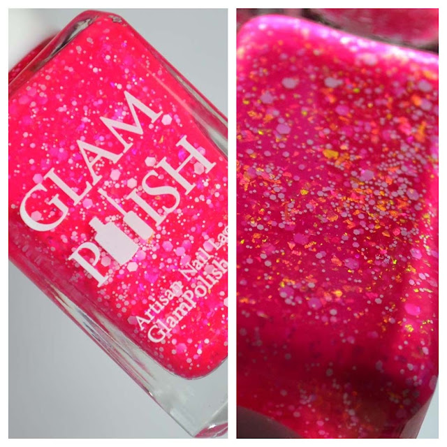 bright pink nail polish in a bottle