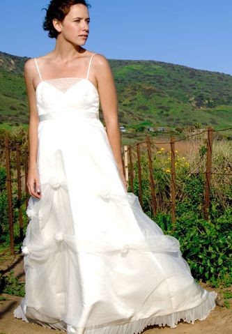 Organza and Taffeta Spaghetti Straps A-Line Long Maternity Wedding Dress