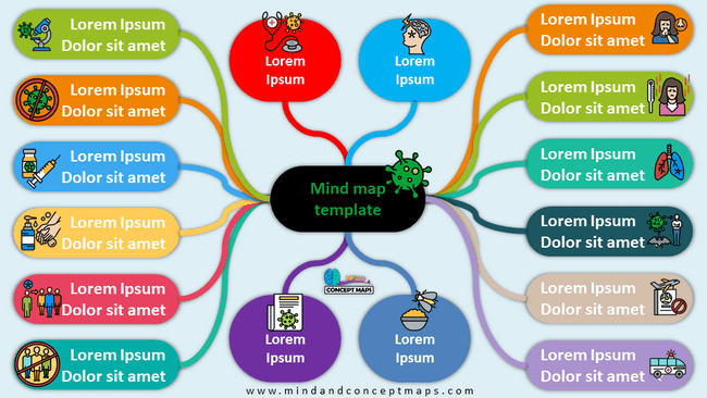 Mind map capsule shape PowerPoint template