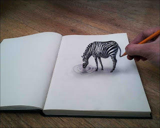 3D-рисунки карандашом зебра