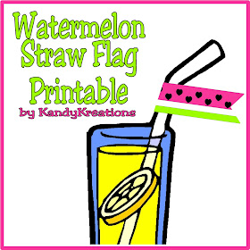 Add a little bit of extra summer fun to your drink today with this Watermelon straw tag.  This free printable is a quick and easy way to add some pizzazz to your summer picnic party, watermelon party, or lemonade fun.