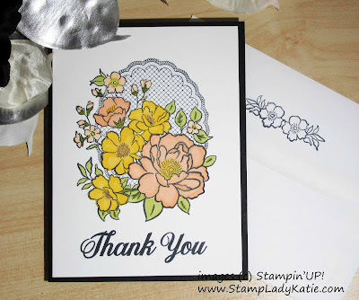 Card showcases paper piecing with Stampin'UP!'s Lovely Lattice Sale-a-bration Stamp Set.