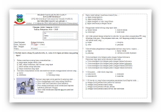 Soal UAS Bahasa Indonesia KTSP Kelas 3 Semester 1