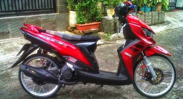  Modifikasi  mio  soul  gt drag 125 ring  17  warna merah hitam 