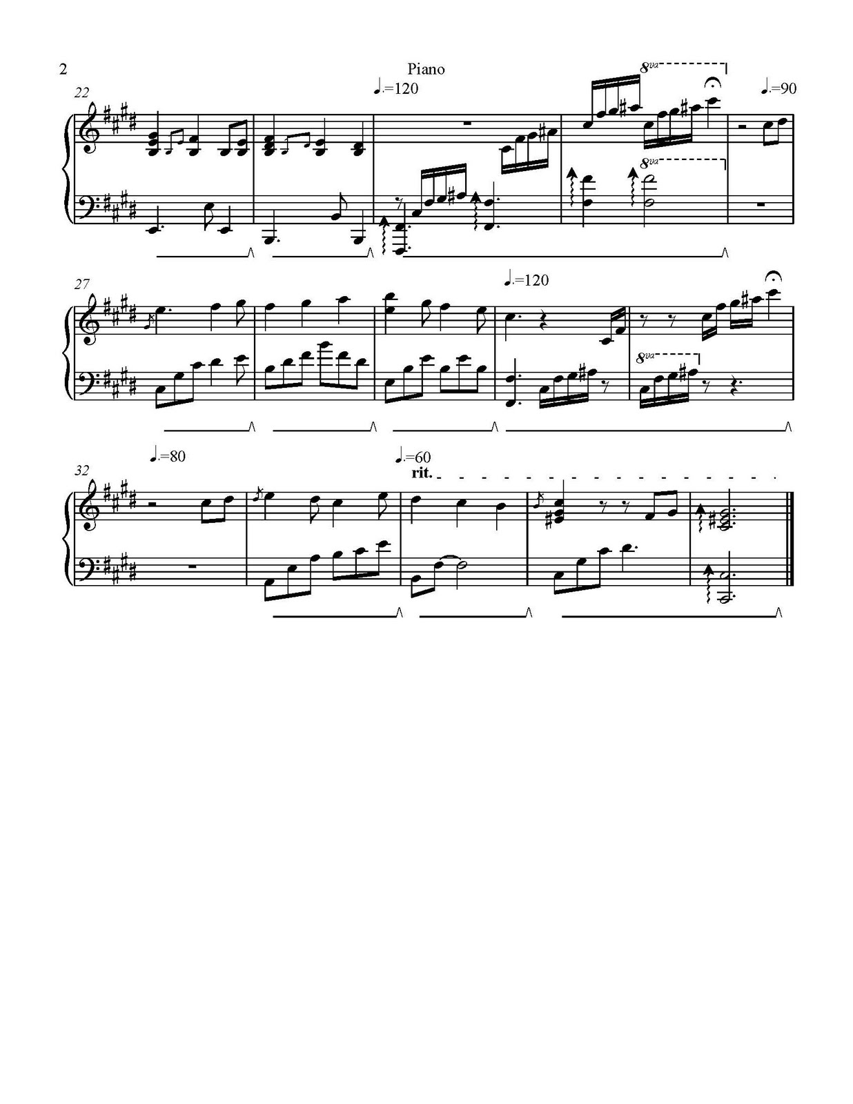Beautiful Piano Song - Free Sheet Music: A Beautiful Piano Song - Free