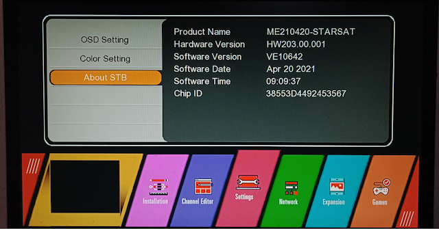 STARSAT GX6605S HW203 SERIES U38 MENU NEW SOFTWARE 20 APRIL 2021