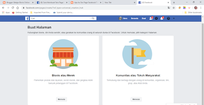 Pilih Tujuan Membuat Halaman Facebook