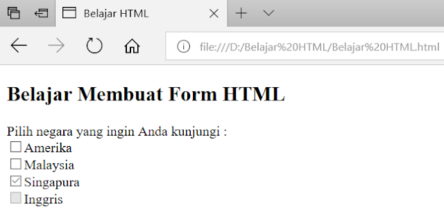 Sebelumnya Saya sudah membahas penggunaan dan penulisan tag  Penggunaan dan Penulisan Tag Input Type Checkbox Dalam Form HTML