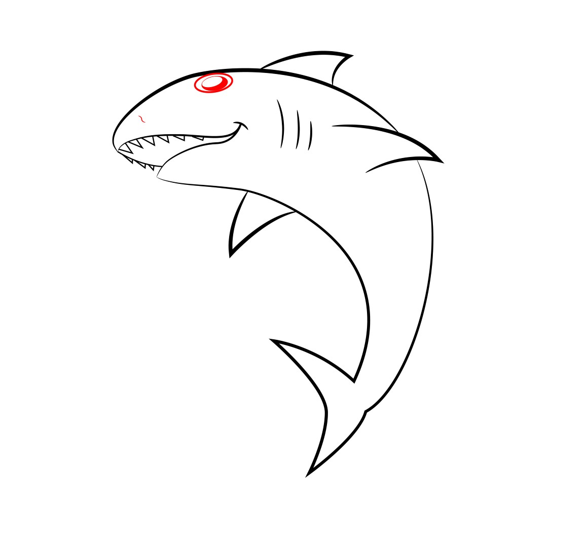 How To Draw A Cartoon Shark - Draw Central