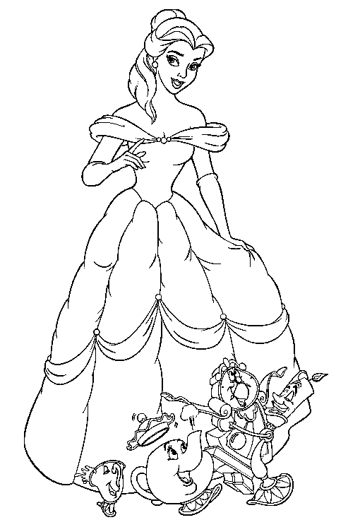 Coloring Pages: Belle coloring pages from Beauty and the Beast Free and