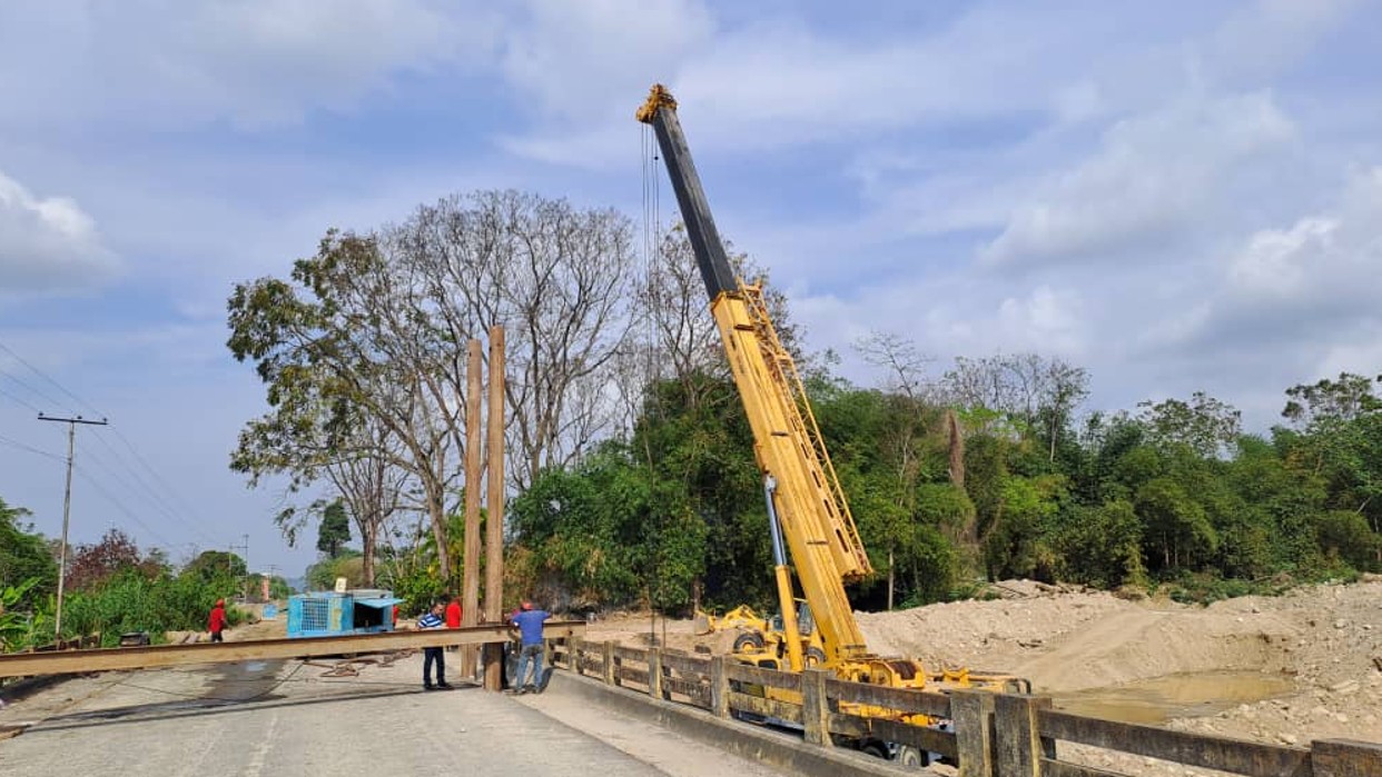 Trabajos en el puente La Arenosa han avanzando hasta el 50% en pocos días