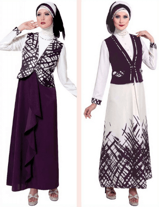 Model baju gamis brokat kombinasi batik