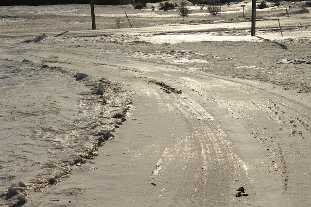 Ice covered driveway