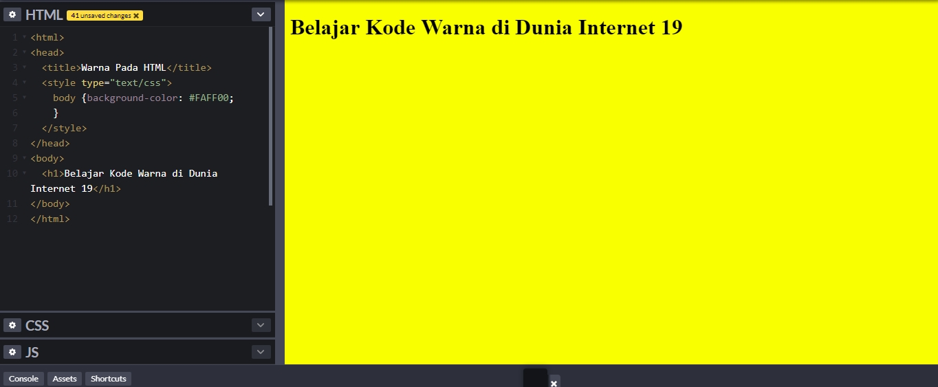 Kode Warna  Pada HTML Dunia Internet