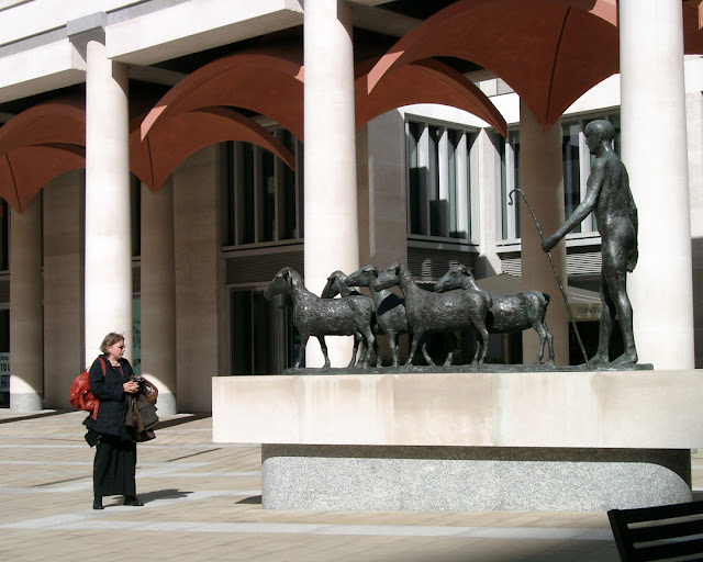 Shepherd and Sheep by Elisabeth Frink, Paternoster Square, City of London, London