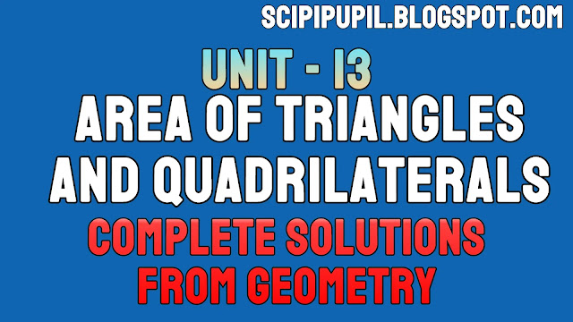 Class 10 - Geometry - Area of Triangles and Quadrilaterals- Solved Exercises | vedanta Excel in Mathematics