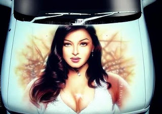 AISHWARYA Hot Picture On the Car Bonnet