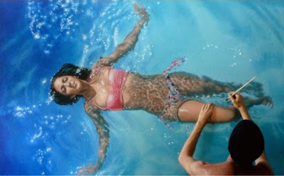 wonderful life like swimming painting