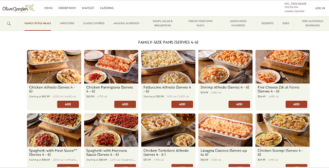 olive garden menu with price