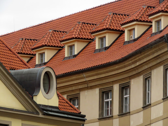 The roofs of the Clementinum, Seen from Mariánské náměstí, Virgin Mary Square, Staré Město, Old Town, Prague