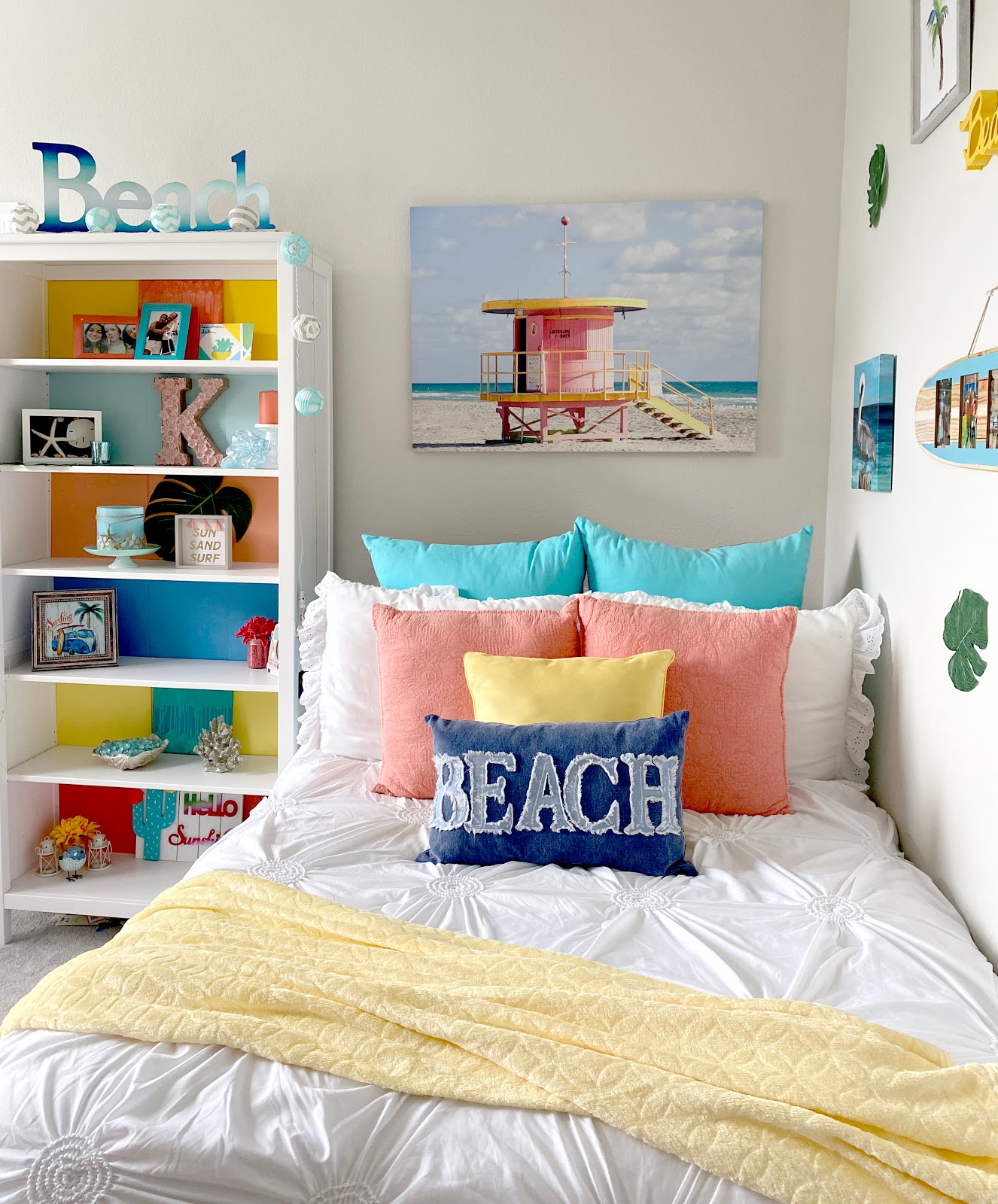 Teen Girl Beach Themed Bedroom Inspiration + Decorating Tips