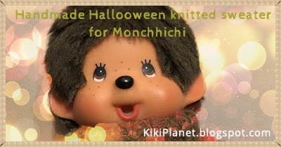 kiki monchhichi pull knitting tricot fait main handmade halloween doll poupée vêtement