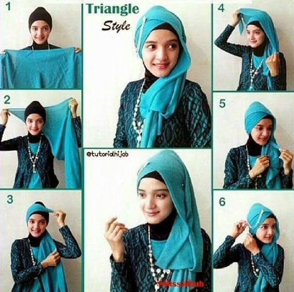 tutorial hijab paris segi empat untuk pesta