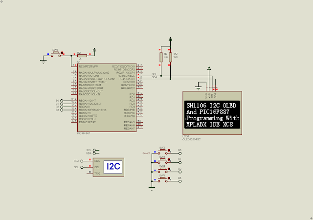 PIC16F887 SH1106 I2C OLED Display Example using XC8