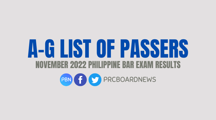 A-G List of Passers: 2022 Bar Exam Result