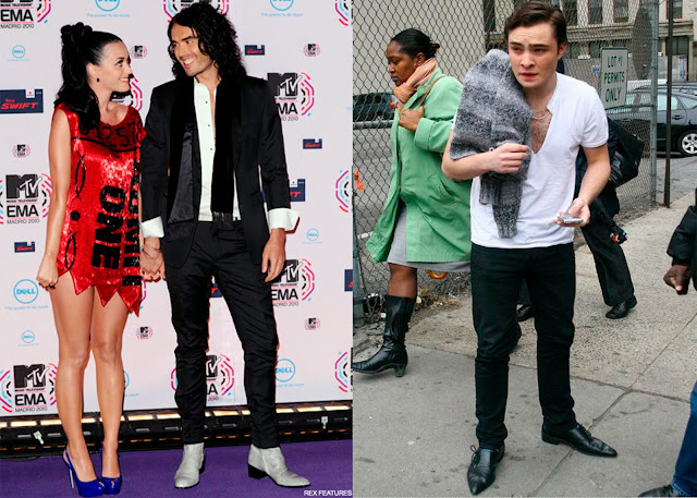 Russel Brand botines y Ed Westwick zapatos punta