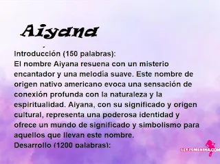 significado del nombre Aiyana