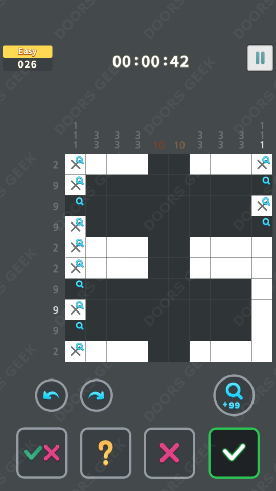 Nonogram King Easy Level 26 Solution, Cheats, Walkthrough for Android, iPhone, iPad and iPod