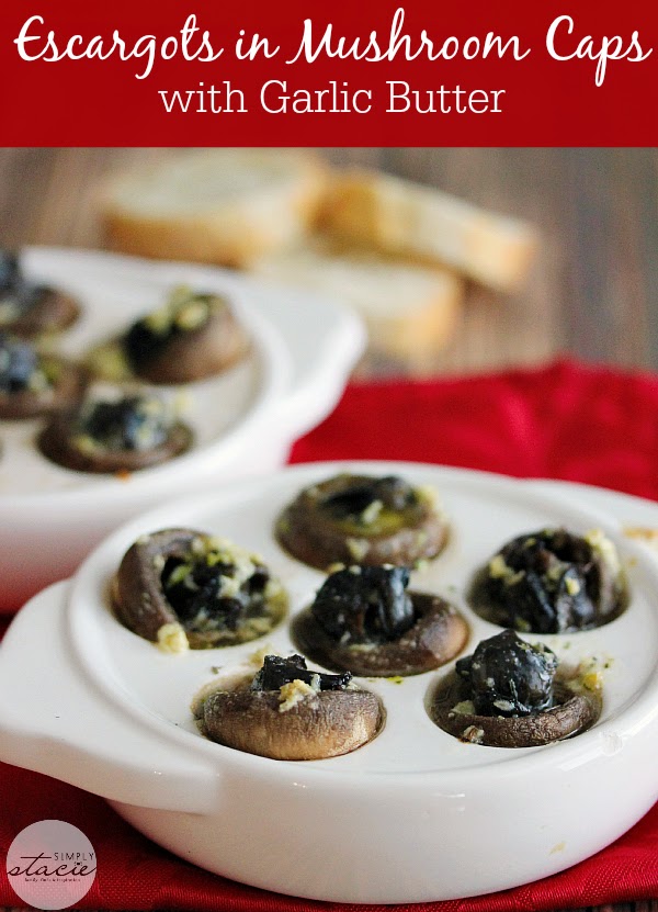 Escargots in Mushroom Caps with Garlic Butter  from Simply Stacie