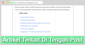 Cara Otomatis Menambahkan Artikel Terkait Di Tengah Postingan