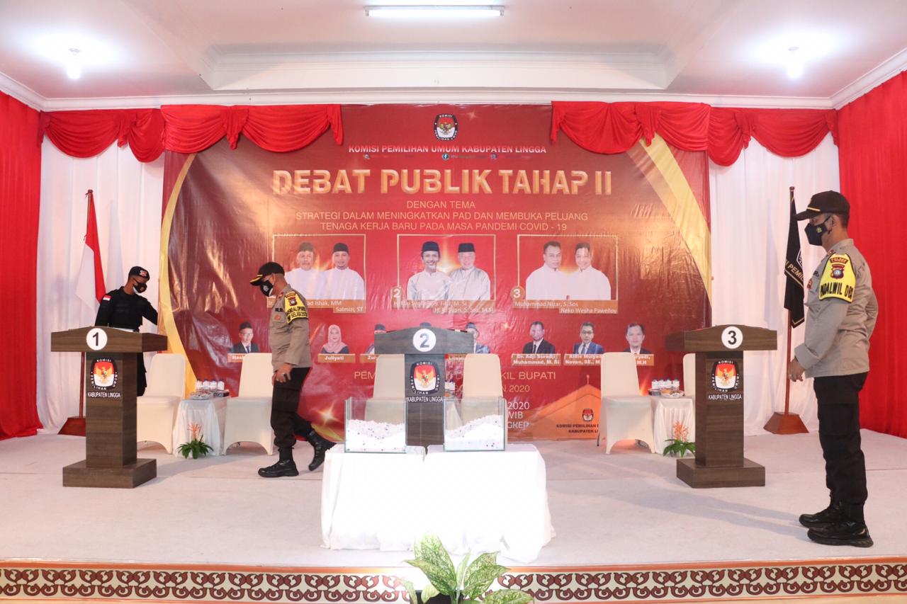 Polres Lingga Kembali Lakukan Pengamanan Debat Pasangan Calon Bupati Lingga dan Wakil Bupati Linggga