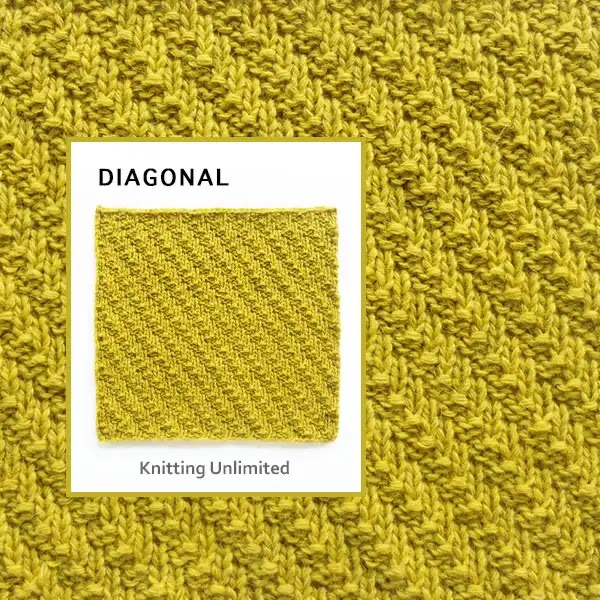 Free easy knitting patterns to download, Diagonal pattern Knit Purl Square pattern no 25